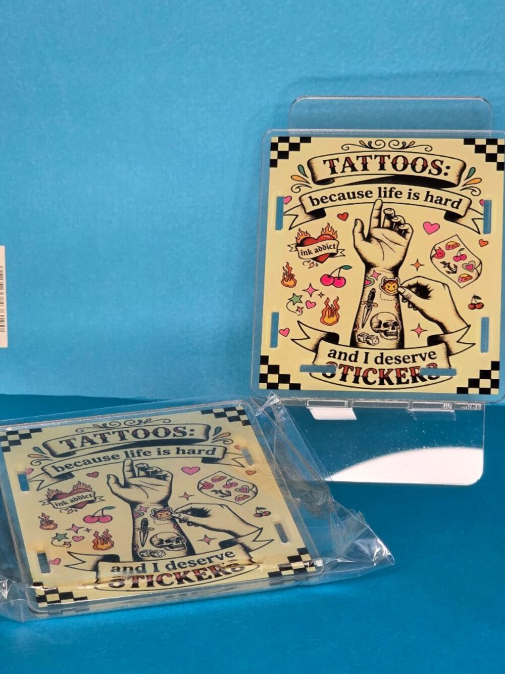 Acrylic Pen Holder, "Tattoos"
